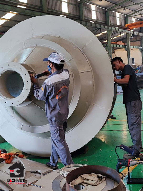 Gia công, lắp đặt ống khói nhựa PP